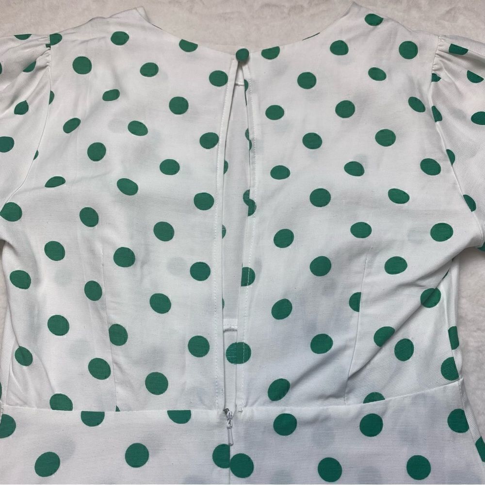 ASOS New With Tags White Green Polka Dot Dress Size 4 - Picture 10 of 14